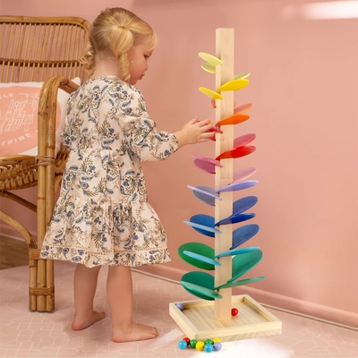 Montessori pädagogischer Toy Blocks Wooden Music Tree mit Marmorball-Laufbahn-Spiel-Baby-Kinderkinderintelligenz-Holz