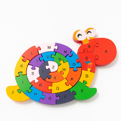 Hölzerne Baustein-Spielwaren für Kinderbaby-Früherziehungs-Schnecken-Digital-Schildkröten-kognitive Rechtschreibungskinder