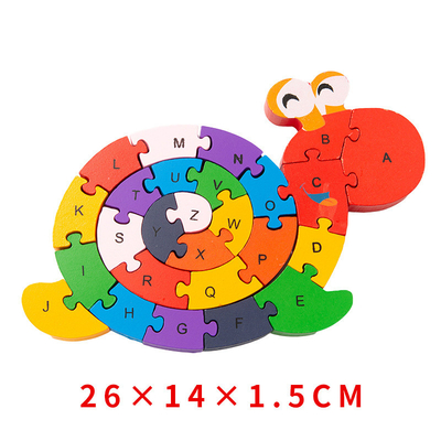 Hölzerne Baustein-Spielwaren für Kinderbaby-Früherziehungs-Schnecken-Digital-Schildkröten-kognitive Rechtschreibungskinder