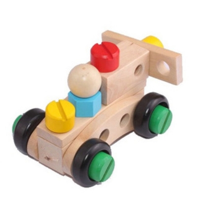 Der Nutzen-Intelligenz-Zerlegungs-Versammlungs-Auto Toy Solid Wood Assembly Intelligence der Kinder 30 Stücke schrauben Spielzeug
