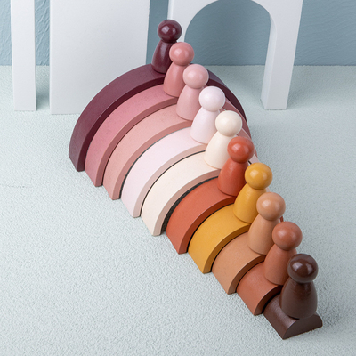 Balancen-Spiel-pädagogisches Spielzeug Montessori-Regenbogen-Baustein-Baby-hölzernes Toy Safes ungiftiges DIY kreatives stapelndes