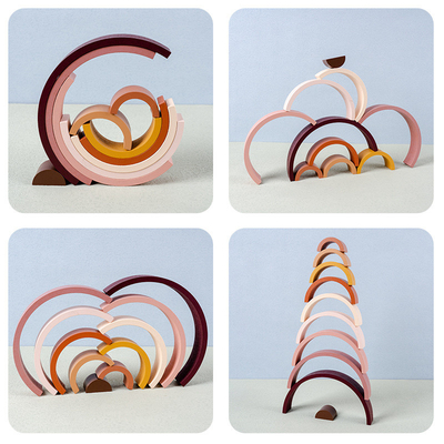 Balancen-Spiel-pädagogisches Spielzeug Montessori-Regenbogen-Baustein-Baby-hölzernes Toy Safes ungiftiges DIY kreatives stapelndes