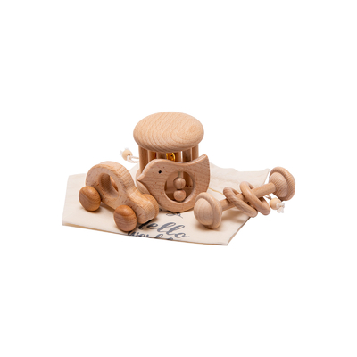 4 PC/Satz-Baby spielt musikalisches neugeborenes Geschenk natürliches hölzernes Geklapper Teether