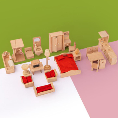 Hölzerne Puppenhaus-Esszimmertisch-Möbel für Kindergeschenk-Ausbildung