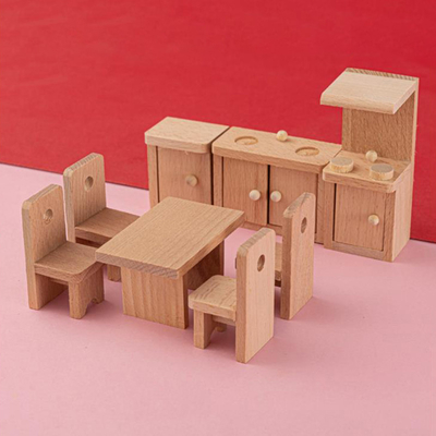 Hölzerne Puppenhaus-Esszimmertisch-Möbel für Kindergeschenk-Ausbildung