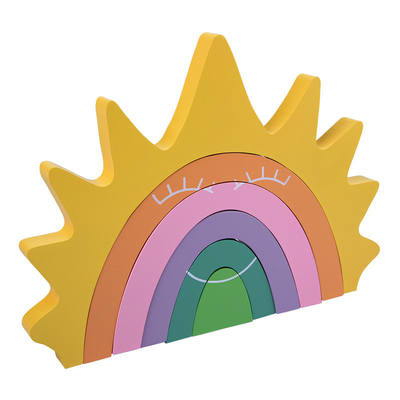 Spielwaren-Regenbogenbaustein DIY 3D hölzernes großes für Kinderkinder