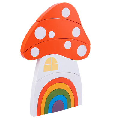 Spielwaren-Regenbogenbaustein DIY 3D hölzernes großes für Kinderkinder