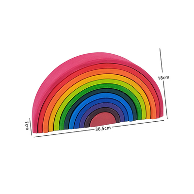 Spielwaren-Regenbogenbaustein DIY 3D hölzernes großes für Kinderkinder