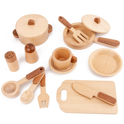 Der Klotz-hölzerne Küche Toy Set Simulation Mini Educational der Kinder