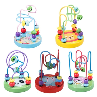 Hölzerne Spielwaren Montessori für Kind, das hölzerne Kreise Draht Maze Roller Coaster Educational Wood bördeln, verwirren Baby-Spielwaren