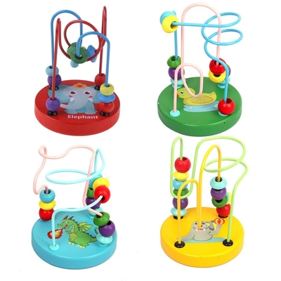 Hölzerne Spielwaren Montessori für Kind, das hölzerne Kreise Draht Maze Roller Coaster Educational Wood bördeln, verwirren Baby-Spielwaren