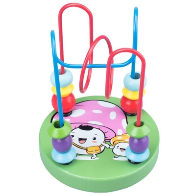 Hölzerne Spielwaren Montessori für Kind, das hölzerne Kreise Draht Maze Roller Coaster Educational Wood bördeln, verwirren Baby-Spielwaren