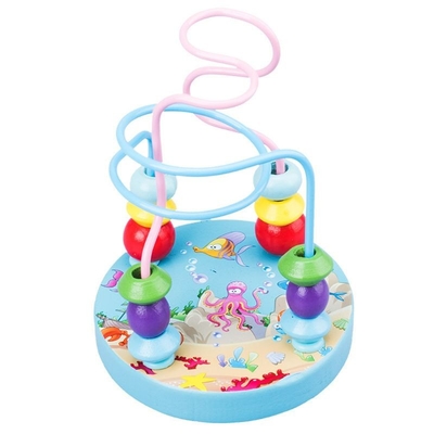 Hölzerne Spielwaren Montessori für Kind, das hölzerne Kreise Draht Maze Roller Coaster Educational Wood bördeln, verwirren Baby-Spielwaren