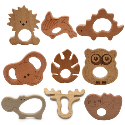 Baby hölzerne Teethers-Nahrungsmittelgrad-Tierschildkröten-Koala-Wal-Schildkröten-Form