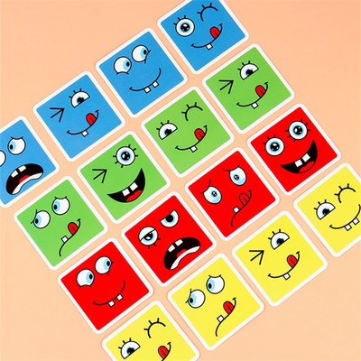 Neues Montessori-Ausdruck-Puzzlespiel-Gesichts-Änderungs-WürfelBaustein Spielwaren-frühes lernendes pädagogisches Match-Spielzeug für Kinder