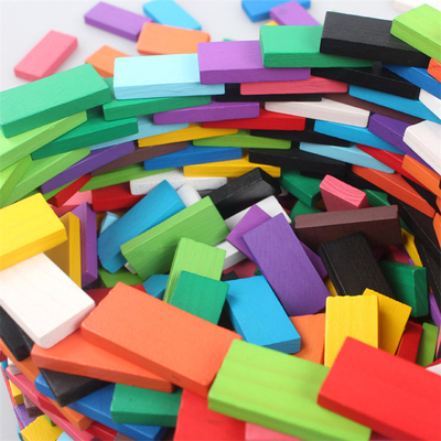 Hölzernes Regenbogen-DominoBaustein 120Pcs für die pädagogischen Kinder