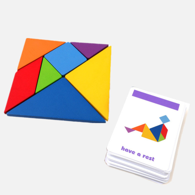 tierischer Puzzle des hölzernen Muster-3D bunter Tangram Toy Kids Montessori Early Education, der Spiel-Spielwaren-Kinder sortiert