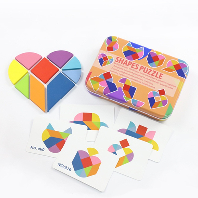 tierischer Puzzle des hölzernen Muster-3D bunter Tangram Toy Kids Montessori Early Education, der Spiel-Spielwaren-Kinder sortiert