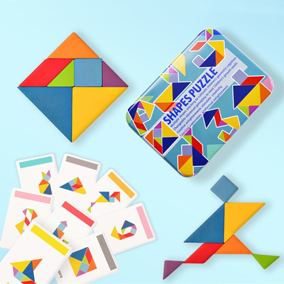 tierischer Puzzle des hölzernen Muster-3D bunter Tangram Toy Kids Montessori Early Education, der Spiel-Spielwaren-Kinder sortiert
