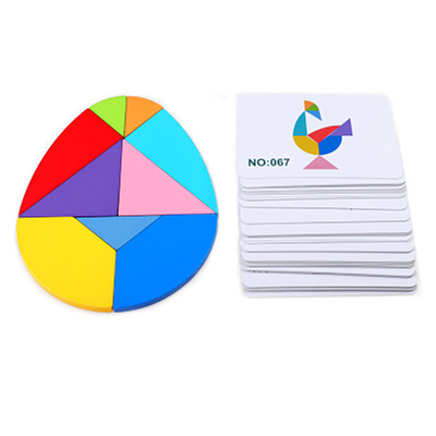tierischer Puzzle des hölzernen Muster-3D bunter Tangram Toy Kids Montessori Early Education, der Spiel-Spielwaren-Kinder sortiert