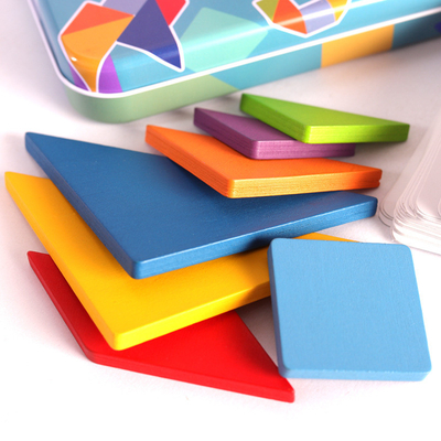 tierischer Puzzle des hölzernen Muster-3D bunter Tangram Toy Kids Montessori Early Education, der Spiel-Spielwaren-Kinder sortiert