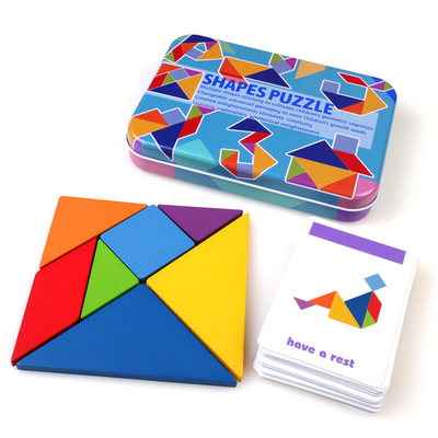 tierischer Puzzle des hölzernen Muster-3D bunter Tangram Toy Kids Montessori Early Education, der Spiel-Spielwaren-Kinder sortiert
