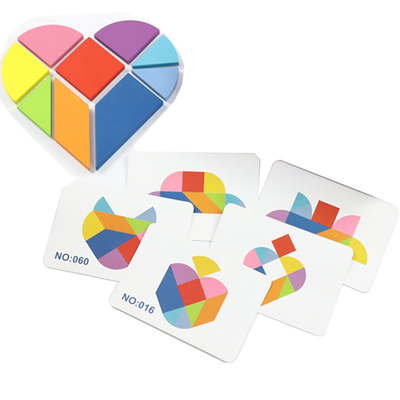 tierischer Puzzle des hölzernen Muster-3D bunter Tangram Toy Kids Montessori Early Education, der Spiel-Spielwaren-Kinder sortiert