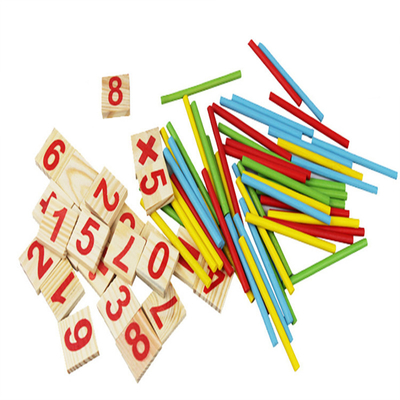 Zahl blockiert die Zählung von den Stock-Ausbildungs-hölzernen Spielwaren, die mathematische Holzkiste Intelligenz-Block Montessori errichten