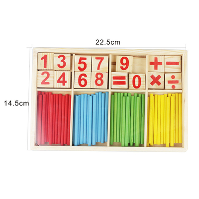 Zahl blockiert die Zählung von den Stock-Ausbildungs-hölzernen Spielwaren, die mathematische Holzkiste Intelligenz-Block Montessori errichten