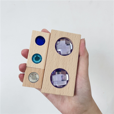 Große Farbstraße hölzerner Gem Blocks Kids Transparent Windows blockiert Ziegelstein-das Acrylwürfel-Block-Baby des Spiel-X, das T stapelt