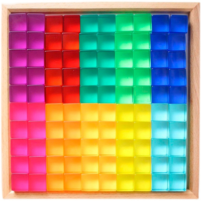 Große Farbstraße hölzerner Gem Blocks Kids Transparent Windows blockiert Ziegelstein-das Acrylwürfel-Block-Baby des Spiel-X, das T stapelt