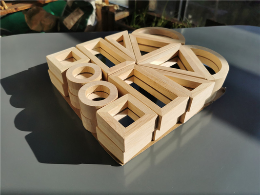Hölzernes Toy Sensory Rainbow Mirror Blocks Vollgummi-Holz Kind- Montessori, das Acryl-Buliding-Stapler pädagogisch stapelt