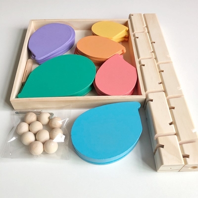 Montessori-Baby-hölzernes Blumenblatt-Baumbaustein Toy Childrens Regenbogen-Ball-Ball-Laufbahn-pädagogisches Spielzeug für Kindgi