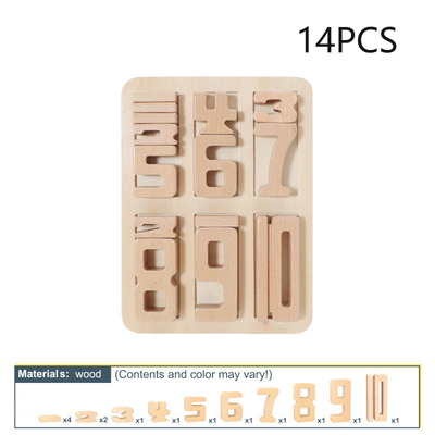 ZahlBaustein hölzernen Mathe-Digital-Spielwaren-Babywaage-Block Jenga, den Toy Montessori Educational Natural Wood FO spielt