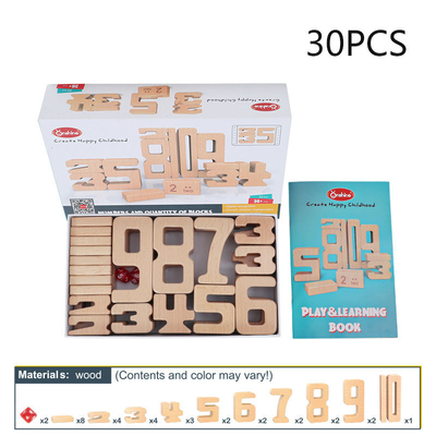 ZahlBaustein hölzernen Mathe-Digital-Spielwaren-Babywaage-Block Jenga, den Toy Montessori Educational Natural Wood FO spielt