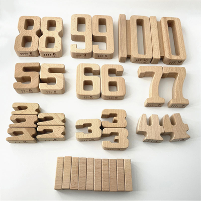 ZahlBaustein hölzernen Mathe-Digital-Spielwaren-Babywaage-Block Jenga, den Toy Montessori Educational Natural Wood FO spielt