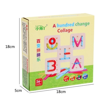 Geometrische hölzerne frühe Toy Toy Jigsaw Board Game Child Ausbildungs-pädagogische hölzerne Ausbildung Nagel-Brett-Puzzlespiel Montessori