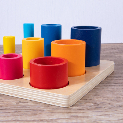 Die hölzerne Früherziehung, die ringsum Block denkt, entwickeln Kinderintelligenz-Baby-Koordinations-Quadrat zusammengebautes Spielzeug