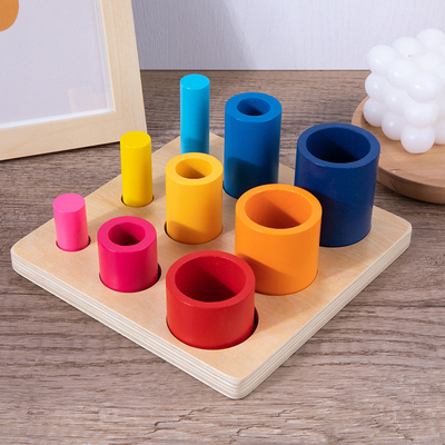 Die hölzerne Früherziehung, die ringsum Block denkt, entwickeln Kinderintelligenz-Baby-Koordinations-Quadrat zusammengebautes Spielzeug