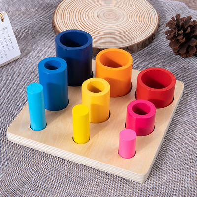Die hölzerne Früherziehung, die ringsum Block denkt, entwickeln Kinderintelligenz-Baby-Koordinations-Quadrat zusammengebautes Spielzeug