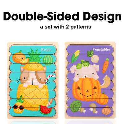 Doppelter mit Seiten versehener Streifen 3D verwirrt Baby-Toy Wooden Montessori Materials Educational-Spielwaren für Kindergroße Ziegelsteine, die Kinder lernen