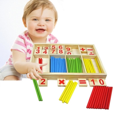 Zahl blockiert die Zählung des pädagogischen Kindergeschenks hölzerne Spielwaren Montessori