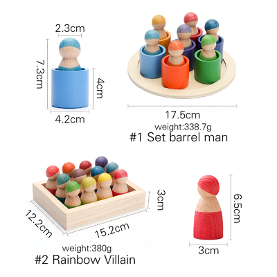 Pädagogischer hölzerner Regenbogen-Block Montessori, der Spiel-Puzzlespiel-Kinder zählt
