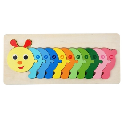Holzklotz-Puzzlespiel-Spielwaren Montessori 3D verdicken das hölzerne zackige frühe Lernen