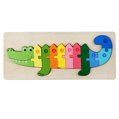 Holzklotz-Puzzlespiel-Spielwaren Montessori 3D verdicken das hölzerne zackige frühe Lernen