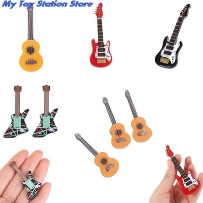 1:12 Puppenhaus-Miniaturmusik-E-Gitarre für Kinder musikalischer Toy House Decor