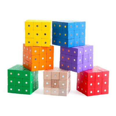 Pädagogischer quadratischer Würfel-Regenbogen-magnetische Blöcke 10pc 2X2X2cm hölzern