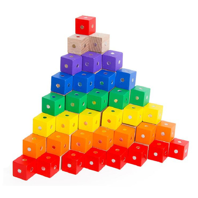 Pädagogischer quadratischer Würfel-Regenbogen-magnetische Blöcke 10pc 2X2X2cm hölzern