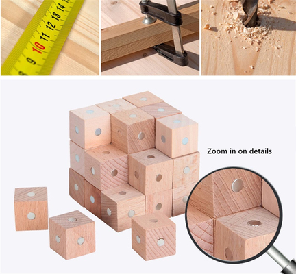 Pädagogischer quadratischer Würfel-Regenbogen-magnetische Blöcke 10pc 2X2X2cm hölzern