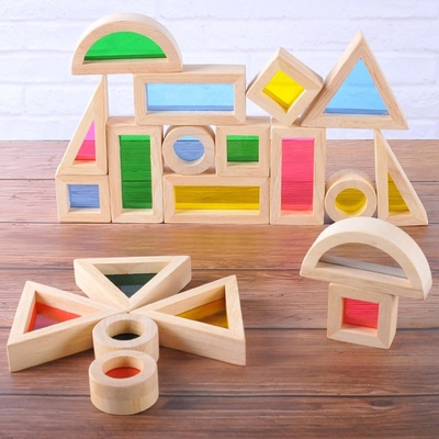 Pädagogische acrylsauerbausteine des Regenbogen-24pcs für Kindergeschenk